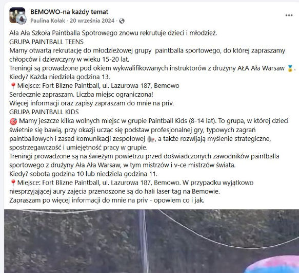 Budowa szkółki paintballa sportowego dla dzieci – case study rozwoju sekcji młodzieżowej 3 budowa szkolki paintballa sportowego dla dzieci 1c
